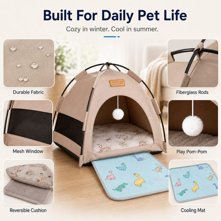 Frauke | Pet Tent Bed with Cooling Mat for Indoor Naps & Hot Weather - image 7