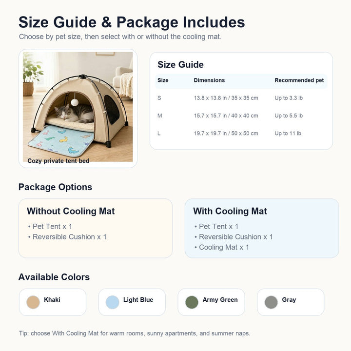 Frauke | Pet Tent Bed with Cooling Mat for Indoor Naps & Hot Weather - image 8