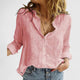 Sabine | Women's Relaxed Cotton-Linen Button-Down Blouse with Lapel Collar