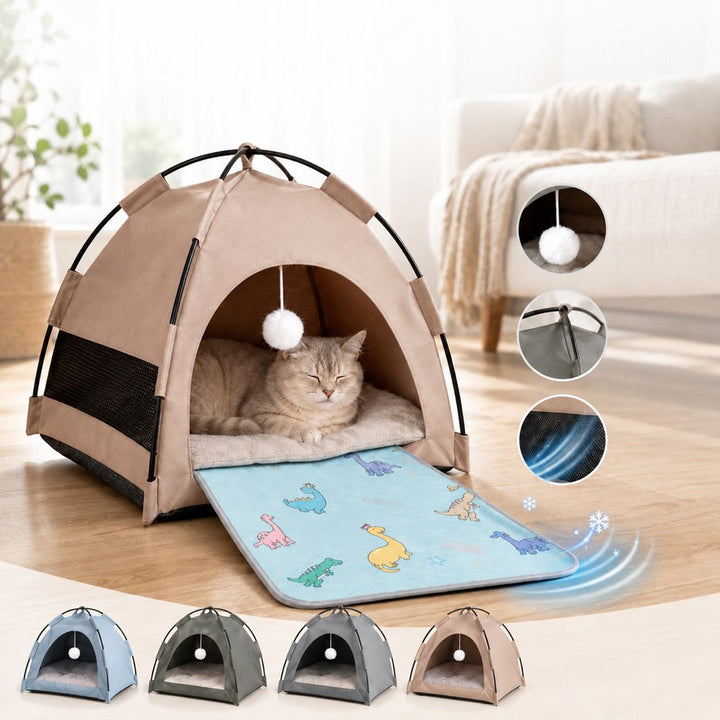Frauke | Pet Tent Bed with Cooling Mat for Indoor Naps & Hot Weather - image 1
