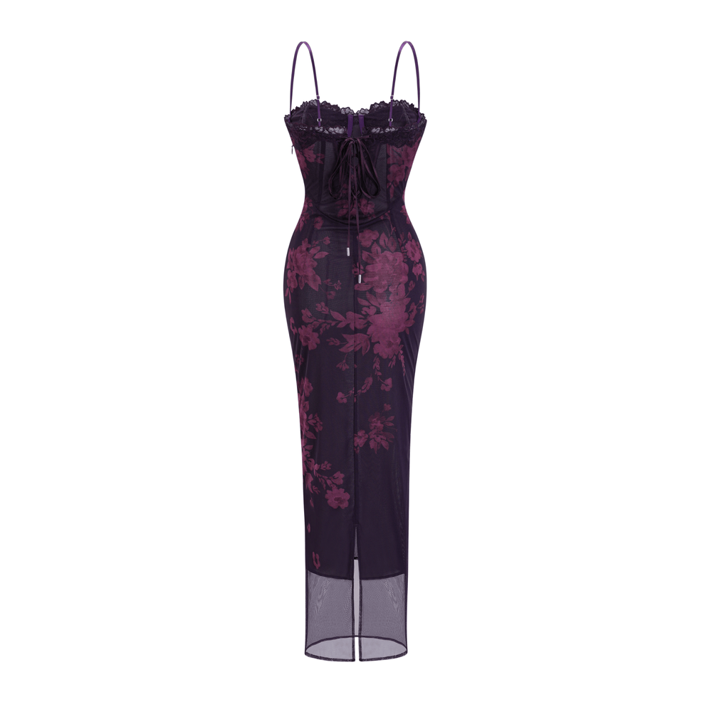Julie | Women's Róisín purple floral-print midi dress (Final -US Only)