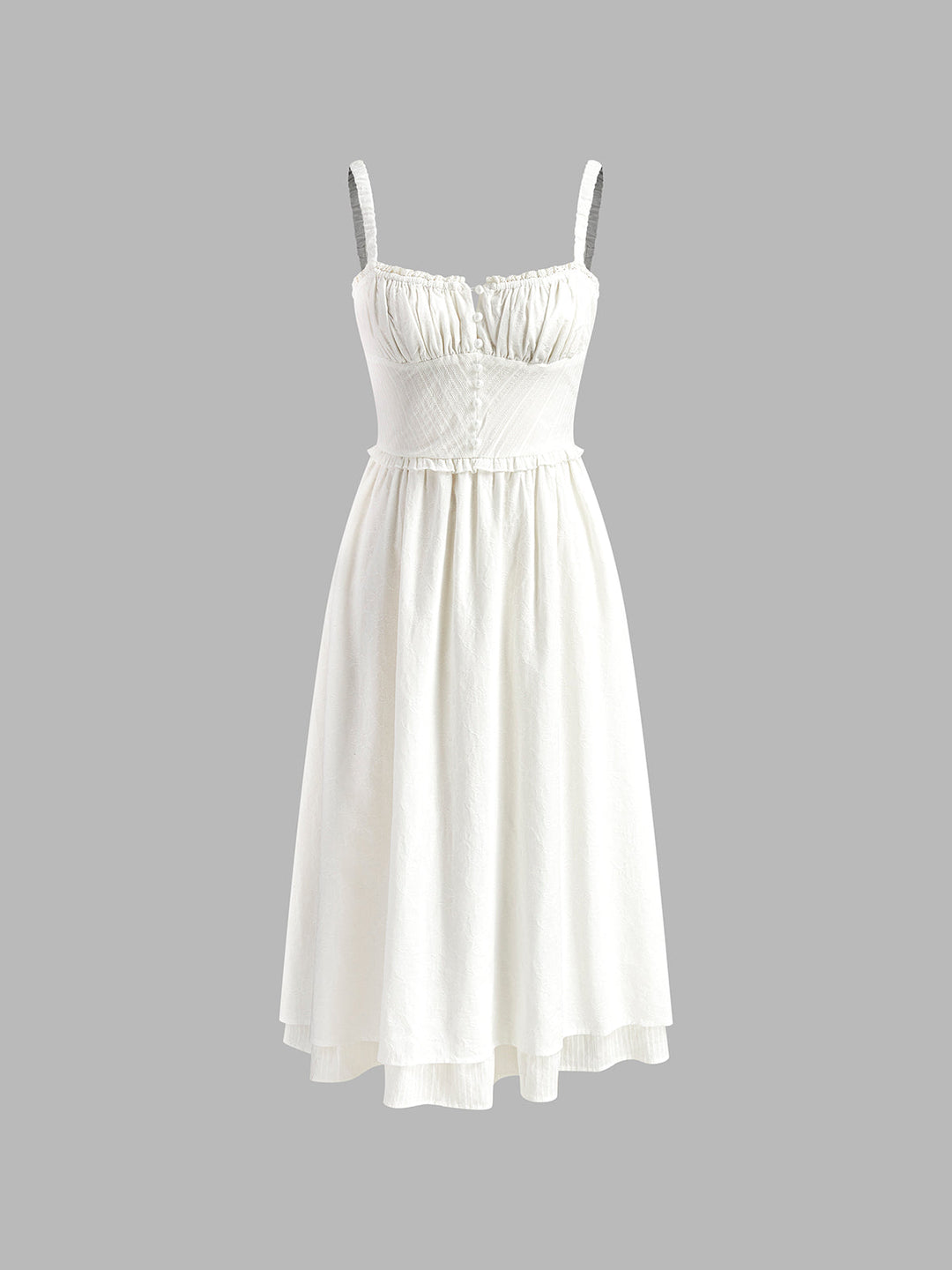 Amelie | Women's Ruffle Hem Cami Plain Midi Dress
