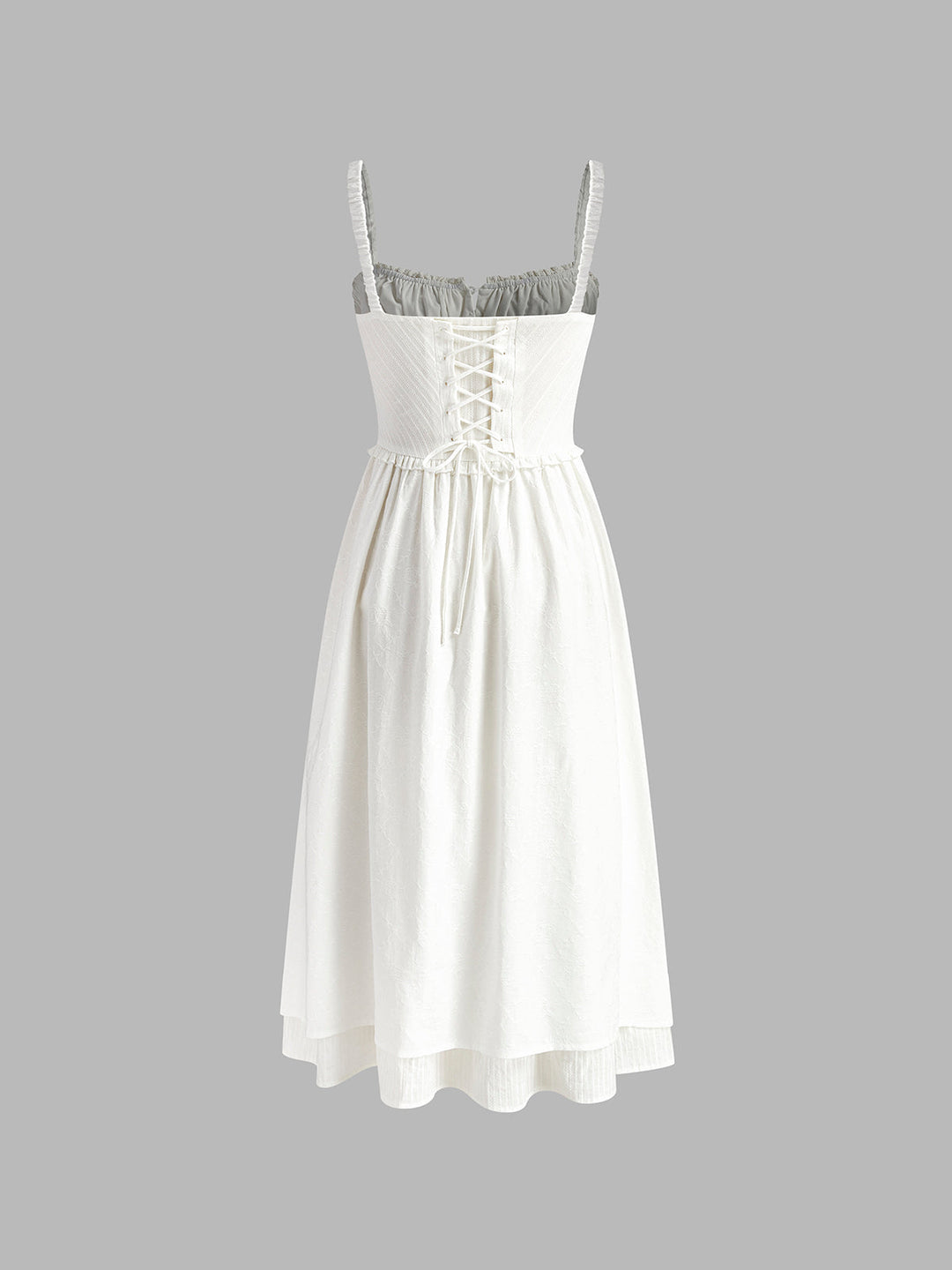 Amelie | Women's Ruffle Hem Cami Plain Midi Dress