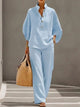 Vienna | Women's Elegant Wide Leg and Collar 2 Piece Set