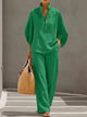 Vienna | Women's Elegant Wide Leg and Collar 2 Piece Set