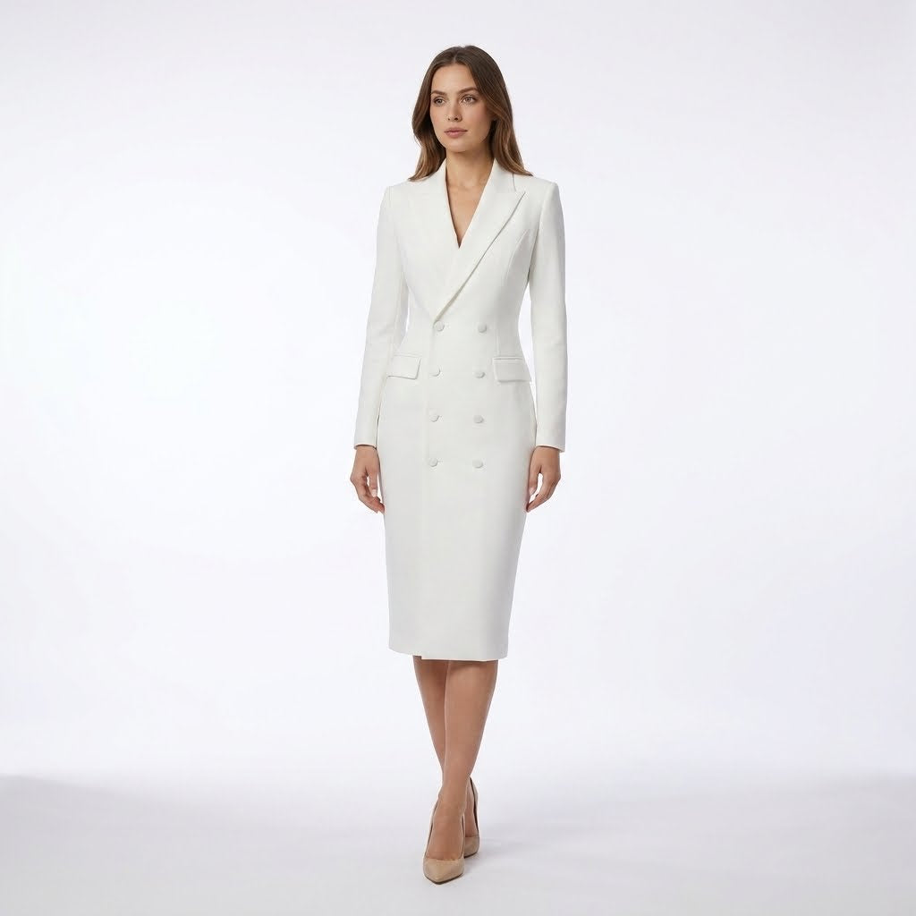 Ava | Women's Double-Breasted Tailored Midi Dress