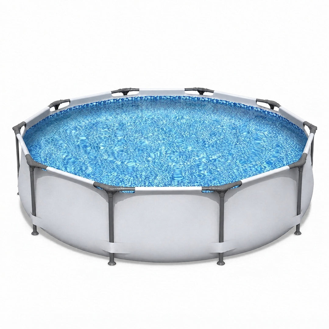 Sorrento | 10ft Round Frame Pool, 305cm Family Swimming Pool with Steel Frame, Above Ground Garden Pool - image 1