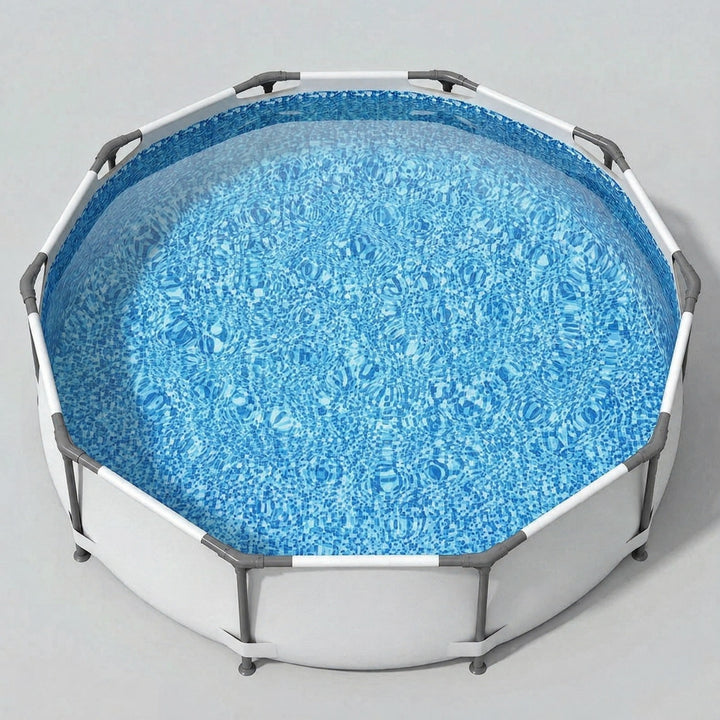 Sorrento | 10ft Round Frame Pool, 305cm Family Swimming Pool with Steel Frame, Above Ground Garden Pool - image 6