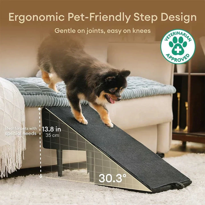 Mallacoota | 2-in-1 Velvet Dog Ramp and Step Stool for Beds - image 4