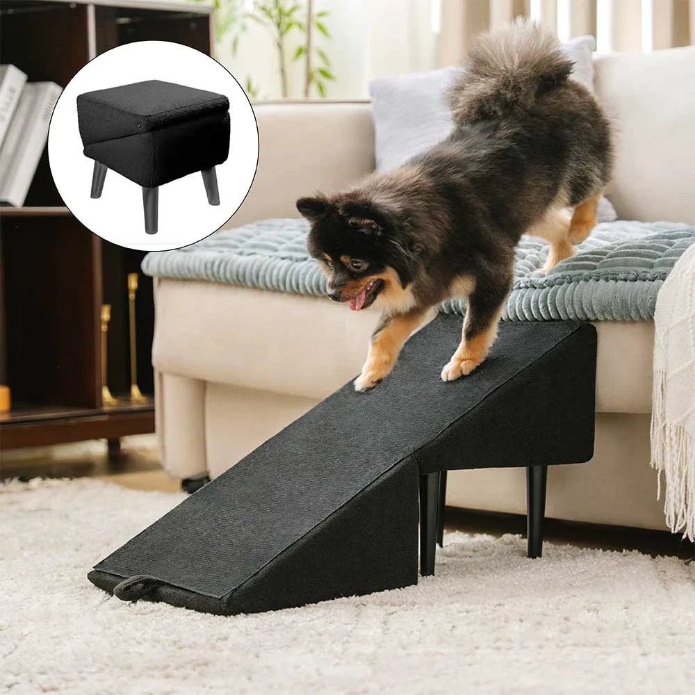 Mallacoota | 2-in-1 Velvet Dog Ramp and Step Stool for Beds - image 2
