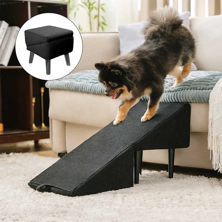 Mallacoota | 2-in-1 Velvet Dog Ramp and Step Stool for Beds - image 2