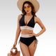Olivia | Women's Tummy-Control High-Waisted Bikini Set with Deep V-Neck Halter Top