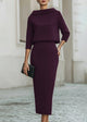 Evelyn | Women's Boat Neck Two-Piece Set with Midi Skirt