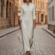 Esme | Women's Blue Fabric Maxi Dress