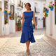 Birgitta | Women's Sleeveless Pleated Midi Dress with Knot Waist and Flared Skirt - image 7