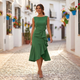 Birgitta | Women's Sleeveless Pleated Midi Dress with Knot Waist and Flared Skirt - image 8