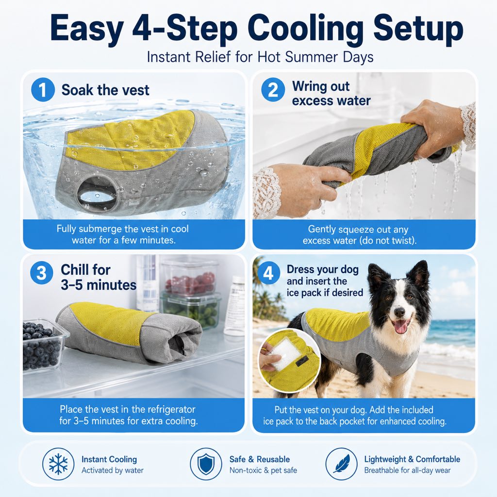 Ifigenia | Water-Activated Dog Cooling Vest for Summer Walks & Hikes - image 3