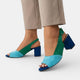 Solenne | Women's Colourblock Slingback Block Heel Sandals