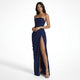 Ophira | Women's Strapless Draped Maxi Dress with High Slit