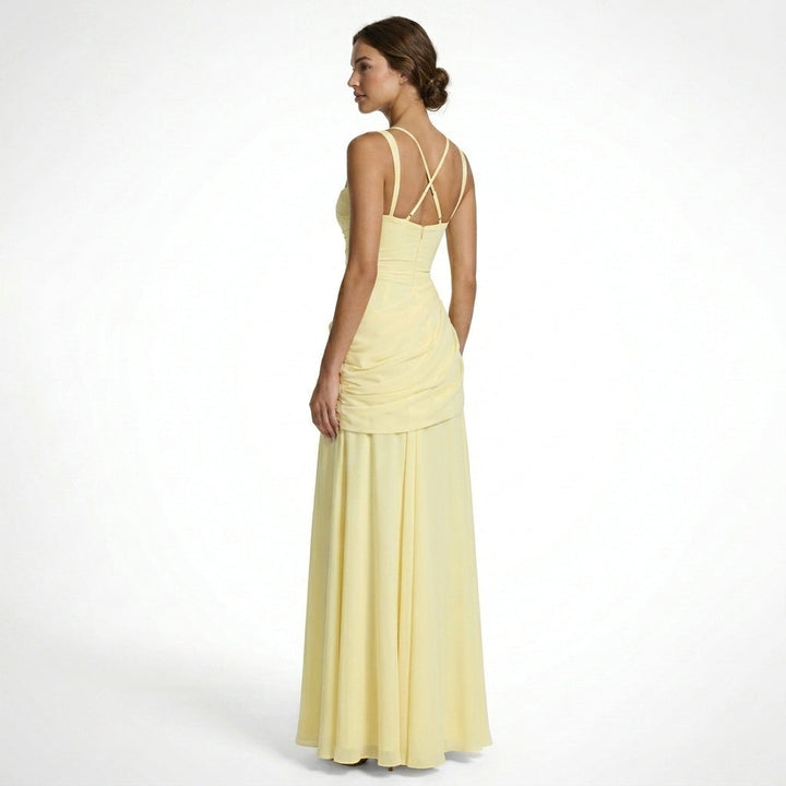 Laurine | Women's Ruched Square Neck Maxi Dress