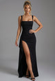 Odette | Women's Open-Back Bodycon Slip Maxi Dress with Leg Split