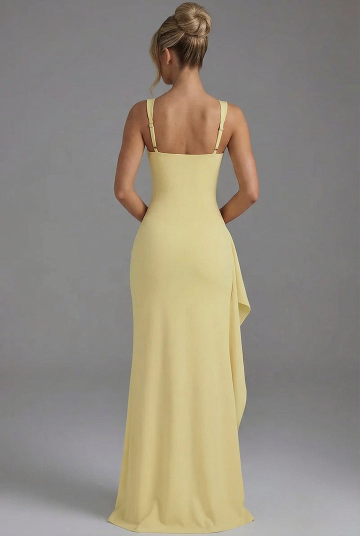 Odette | Women's Open-Back Bodycon Slip Maxi Dress with Leg Split
