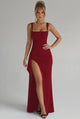 Odette | Women's Open-Back Bodycon Slip Maxi Dress with Leg Split
