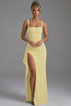 Odette | Women's Open-Back Bodycon Slip Maxi Dress with Leg Split