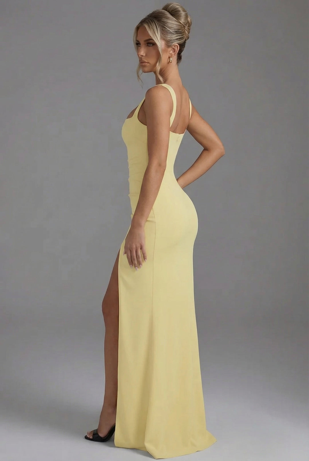 Odette | Women's Open-Back Bodycon Slip Maxi Dress with Leg Split