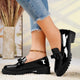 Mia | Women's Patent Loafers with Bow and Lug Sole