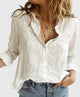 Sabine | Women's Relaxed Cotton-Linen Button-Down Blouse with Lapel Collar